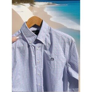 Lauren Ralph Lauren Black Label Button Down Plaid Embroidered Logo Boys Size 18